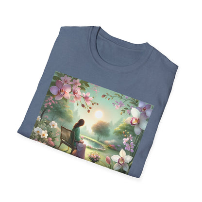 First Mother's Day Serenity T-Shirt: Celebrating New Moms with Love & Peace Softstyle T-Shirt