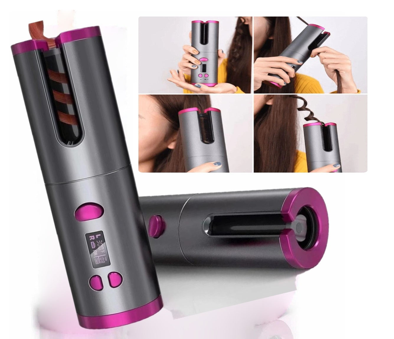 Wireless Auto Hair Curler with LCD Display