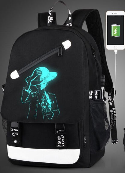 Luminous Animation Backpack with USB Charging Port, 4000mAh Power Bank, Anti-theft Lock for Student and Traveler Backpack