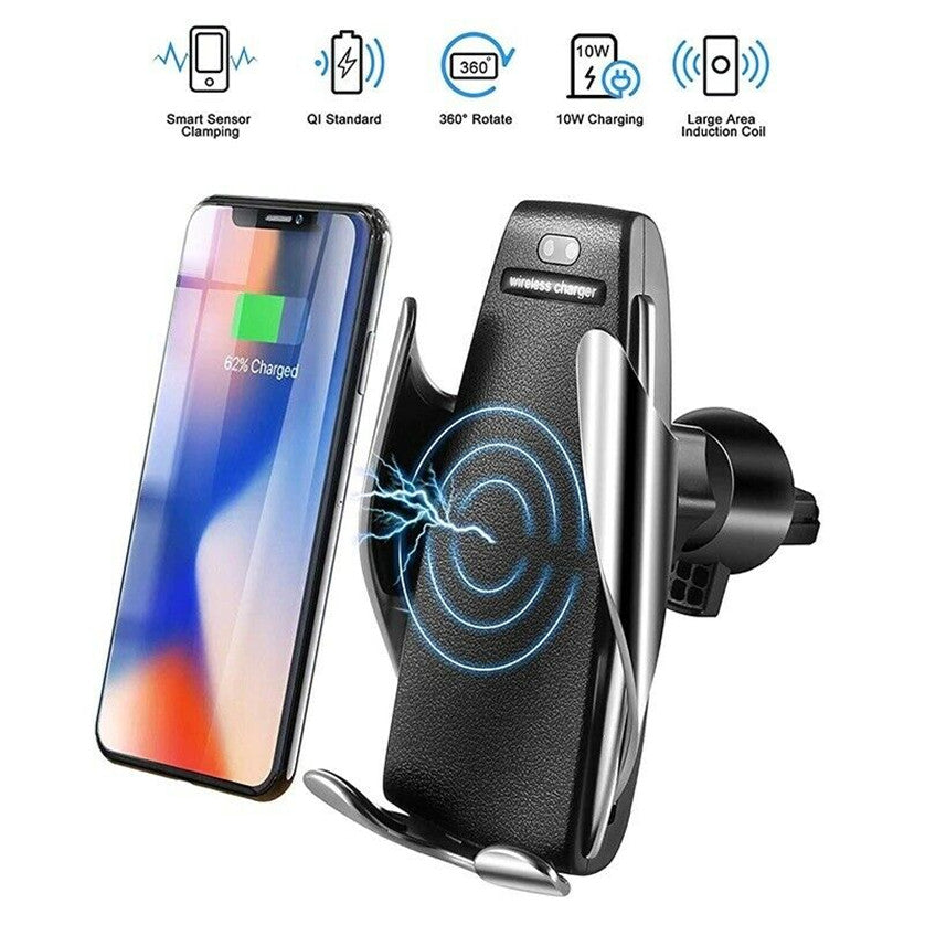 Wireless Car Charger Mount, Auto Clamping 10W Qi Fast Charging Air Vent Car Phone Holder for iPhone Xs Max/Xs/XR/X, Samsung S10+/S10/All Smartphones Qi enabled