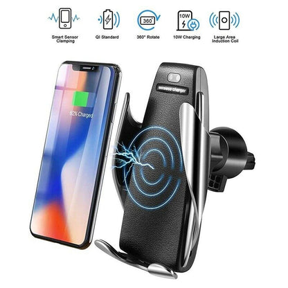 Wireless Car Charger Mount, Auto Clamping 10W Qi Fast Charging Air Vent Car Phone Holder for iPhone Xs Max/Xs/XR/X, Samsung S10+/S10/All Smartphones Qi enabled