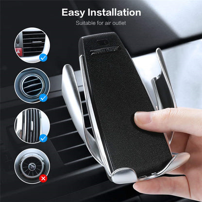 Wireless Car Charger Mount, Auto Clamping 10W Qi Fast Charging Air Vent Car Phone Holder for iPhone Xs Max/Xs/XR/X, Samsung S10+/S10/All Smartphones Qi enabled