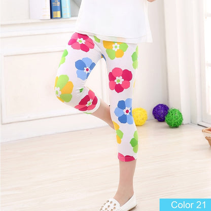 Hot Summer Kids  Calf Length Fashion girls leggings print flowers girls pants