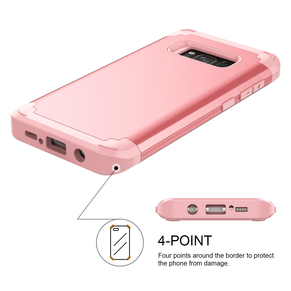 Phone Cases For Samsung Galaxy S8 Plus Note8 Case Durable PC + TPU 3 Layer Hybrid Anti-Knock Full Body Protective Case Shockproof