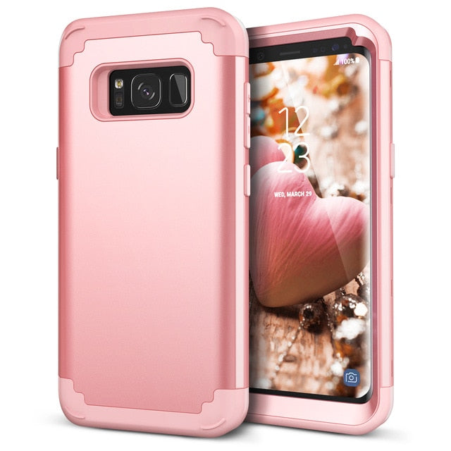 Phone Cases For Samsung Galaxy S8 Plus Note8 Case Durable PC + TPU 3 Layer Hybrid Anti-Knock Full Body Protective Case Shockproof