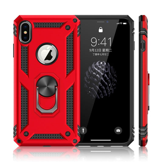 Shockproof Kickstand Phone Case For iPhone XR XS Max X 6 6S 7 8 Plus Finger Magnetic Ring Holder Anti-Fall Soft Edge Cover